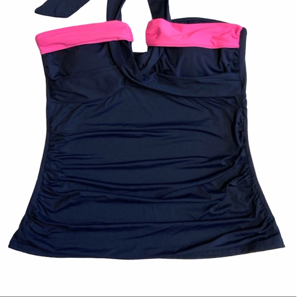 Anne Cole Tankini Bathing Suit Top Halter Tie Medium - Picture 2 of 8